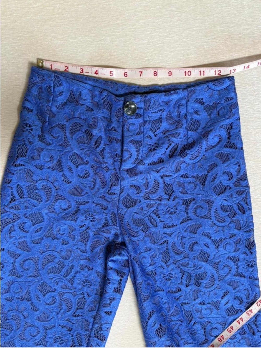 Anthropologie Maeve Royal Blue Lace pant capris - Picture 9 of 9